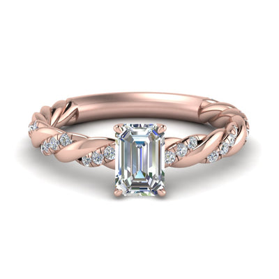 Emerald Cut Twisted Vine Engagement Ring