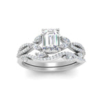 Load image into Gallery viewer, emerald-cut-twisted-vine-luxury-diamond-bridal-ring-set-in-white-gold-FDENR3211EMANGLE3-NL-WG
