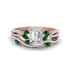 Load image into Gallery viewer, emerald-cut-twisted-vine-luxury-emerald-bridal-ring-set-in-rose-gold-FDENR3211EMGEMGRANGLE3-NL-RG