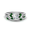Load image into Gallery viewer, emerald-cut-twisted-vine-luxury-emerald-bridal-ring-set-in-white-gold-FDENR3211EMGEMGRANGLE3-NL-WG