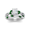 Load image into Gallery viewer, emerald-cut-twisted-vine-luxury-emerald-bridal-ring-set-in-white-gold-FDENR3211EMGEMGRANGLE3-NL-WG