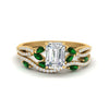 Load image into Gallery viewer, emerald-cut-twisted-vine-luxury-emerald-bridal-ring-set-in-yellow-gold-FDENR3211EMGEMGRANGLE3-NL-YG