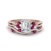 Load image into Gallery viewer, emerald-cut-twisted-vine-luxury-pink-sapphire-bridal-ring-set-in-rose-gold-FDENR3211EMGSADRPIANGLE3-NL-RG