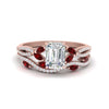 Load image into Gallery viewer, emerald-cut-twisted-vine-luxury-ruby-bridal-ring-set-in-rose-gold-FDENR3211EMGRUDRANGLE3-NL-RG