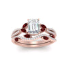 Load image into Gallery viewer, emerald-cut-twisted-vine-luxury-ruby-bridal-ring-set-in-rose-gold-FDENR3211EMGRUDRANGLE3-NL-RG
