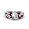 Load image into Gallery viewer, emerald-cut-twisted-vine-luxury-ruby-bridal-ring-set-in-white-gold-FDENR3211EMGRUDRANGLE3-NL-WG