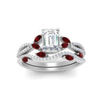 Load image into Gallery viewer, emerald-cut-twisted-vine-luxury-ruby-bridal-ring-set-in-white-gold-FDENR3211EMGRUDRANGLE3-NL-WG