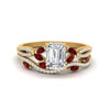 Load image into Gallery viewer, emerald-cut-twisted-vine-luxury-ruby-bridal-ring-set-in-yellow-gold-FDENR3211EMGRUDRANGLE3-NL-YG