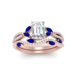 Load image into Gallery viewer, emerald-cut-twisted-vine-luxury-sapphire-bridal-ring-set-in-rose-gold-FDENR3211EMGSABLANGLE3-NL-RG