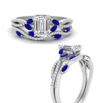 Load image into Gallery viewer, emerald-cut-twisted-vine-luxury-sapphire-bridal-ring-set-in-white-gold-FDENR3211EMGSABLANGLE3-NL-WG
