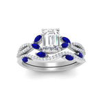 Load image into Gallery viewer, emerald-cut-twisted-vine-luxury-sapphire-bridal-ring-set-in-white-gold-FDENR3211EMGSABLANGLE3-NL-WG
