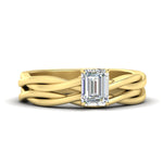 Load image into Gallery viewer, emerald-cut-vine-inspired-solitaire-bridal-ring-set-in-yellow-gold-fdens8252emsleep-nl-yg.jpg?v=1767085620