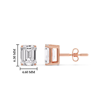 emerald-diamond-stud-for-women’s-one-carat-diamond-in-rose-gold-FD-EAR10411EMANGLE2-1.00CT-NL-RG-HW