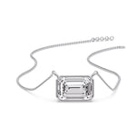 Load image into Gallery viewer, Emerald Diamond Bezel Set Solitaire Pendant
