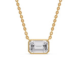Load image into Gallery viewer, Emerald Diamond Bezel Set Solitaire Pendant
