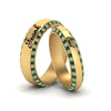 Load image into Gallery viewer, emerald-his-and-hers-personalized-matching-band-in-yellow-gold-FD-9004MBGEMGR-NL-YG-EG.jpg