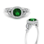 Load image into Gallery viewer, emerald-leaf-square-antique-diamond-ring-in-FD10044RGEMGRANGLE3-NL-WG-GS
