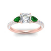 Load image into Gallery viewer, emerald-pear-accented-3-row-asscher-cut-engagement-ring-in-rose-gold-FD9982ASRGEMGRANGLE3-NL-RG