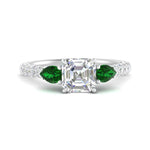 Load image into Gallery viewer, emerald-pear-accented-3-row-asscher-cut-engagement-ring-in-white-gold-FD9982ASRGEMGRANGLE3-NL-WG
