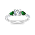 Load image into Gallery viewer, emerald-pear-accented-3-row-asscher-cut-engagement-ring-in-white-gold-FD9982ASRGEMGRANGLE3-NL-WG
