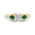 Thumbnail 53 - emerald-pear-accented-3-row-asscher-cut-engagement-ring-in-yellow-gold-FD9982ASRGEMGRANGLE3-NL-YG