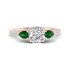 Load image into Gallery viewer, emerald-pear-accented-3-row-cushion-cut-engagement-ring-in-rose-gold-FD9982CURGEMGRANGLE3-NL-RG