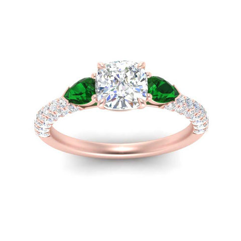 emerald-pear-accented-3-row-cushion-cut-engagement-ring-in-rose-gold-FD9982CURGEMGRANGLE3-NL-RG