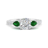 Load image into Gallery viewer, emerald-pear-accented-3-row-cushion-cut-engagement-ring-in-white-gold-FD9982CURGEMGRANGLE3-NL-WG
