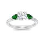 Load image into Gallery viewer, emerald-pear-accented-3-row-cushion-cut-engagement-ring-in-white-gold-FD9982CURGEMGRANGLE3-NL-WG
