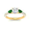Load image into Gallery viewer, emerald-pear-accented-3-row-cushion-cut-engagement-ring-in-yellow-gold-FD9982CURGEMGRANGLE3-NL-YG