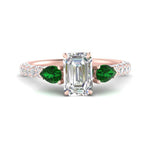 Load image into Gallery viewer, emerald-pear-accented-3-row-emerald-cut-engagement-ring-in-rose-gold-FD9982EMRGEMGRANGLE3-NL-RG
