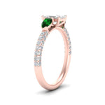 Load image into Gallery viewer, emerald-pear-accented-3-row-emerald-cut-engagement-ring-in-rose-gold-FD9982EMRGEMGRANGLE3-NL-RG
