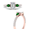 Load image into Gallery viewer, emerald-pear-accented-3-row-emerald-cut-engagement-ring-in-rose-gold-FD9982EMRGEMGRANGLE3-NL-RG