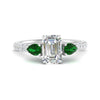 Load image into Gallery viewer, emerald-pear-accented-3-row-emerald-cut-engagement-ring-in-white-gold-FD9982EMRGEMGRANGLE3-NL-WG