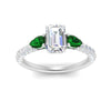 Load image into Gallery viewer, emerald-pear-accented-3-row-emerald-cut-engagement-ring-in-white-gold-FD9982EMRGEMGRANGLE3-NL-WG