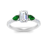 Load image into Gallery viewer, emerald-pear-accented-3-row-emerald-cut-engagement-ring-in-white-gold-FD9982EMRGEMGRANGLE3-NL-WG
