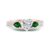 Load image into Gallery viewer, emerald-pear-accented-3-row-heart-shaped-engagement-ring-in-rose-gold-FD9982HTRGEMGRANGLE3-NL-RG
