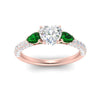 Load image into Gallery viewer, emerald-pear-accented-3-row-heart-shaped-engagement-ring-in-rose-gold-FD9982HTRGEMGRANGLE3-NL-RG