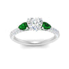 Load image into Gallery viewer, emerald-pear-accented-3-row-heart-shaped-engagement-ring-in-white-gold-FD9982HTRGEMGRANGLE3-NL-WG