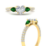 Load image into Gallery viewer, emerald-pear-accented-3-row-heart-shaped-engagement-ring-in-yellow-gold-FD9982HTRGEMGRANGLE3-NL-YG
