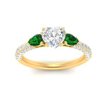 Load image into Gallery viewer, emerald-pear-accented-3-row-heart-shaped-engagement-ring-in-yellow-gold-FD9982HTRGEMGRANGLE3-NL-YG
