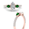 Load image into Gallery viewer, emerald-pear-accented-3-row-marquise-cut-engagement-ring-in-rose-gold-FD9982MQRGEMGRANGLE3-NL-RG