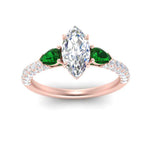 Load image into Gallery viewer, emerald-pear-accented-3-row-marquise-cut-engagement-ring-in-rose-gold-FD9982MQRGEMGRANGLE3-NL-RG
