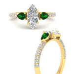 Load image into Gallery viewer, emerald-pear-accented-3-row-marquise-cut-engagement-ring-in-yellow-gold-FD9982MQRGEMGRANGLE3-NL-YG
