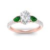 Load image into Gallery viewer, emerald-pear-accented-3-row-oval-shaped-engagement-ring-in-rose-gold-FD9982OVRGEMGRANGLE3-NL-RG