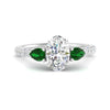 Load image into Gallery viewer, emerald-pear-accented-3-row-oval-shaped-engagement-ring-in-white-gold-FD9982OVRGEMGRANGLE3-NL-WG