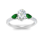 Load image into Gallery viewer, emerald-pear-accented-3-row-oval-shaped-engagement-ring-in-white-gold-FD9982OVRGEMGRANGLE3-NL-WG
