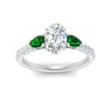 Load image into Gallery viewer, emerald-pear-accented-3-row-oval-shaped-engagement-ring-in-white-gold-FD9982OVRGEMGRANGLE3-NL-WG