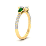 Load image into Gallery viewer, emerald-pear-accented-3-row-oval-shaped-engagement-ring-in-yellow-gold-FD9982OVRGEMGRANGLE3-NL-YG
