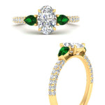 Load image into Gallery viewer, emerald-pear-accented-3-row-oval-shaped-engagement-ring-in-yellow-gold-FD9982OVRGEMGRANGLE3-NL-YG
